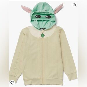 Disney Star Wars Youth Baby Yoda Mandalorian  Full-Zip Hoodie